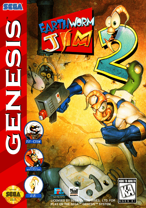 Earthworm Jim 2 original box art cover