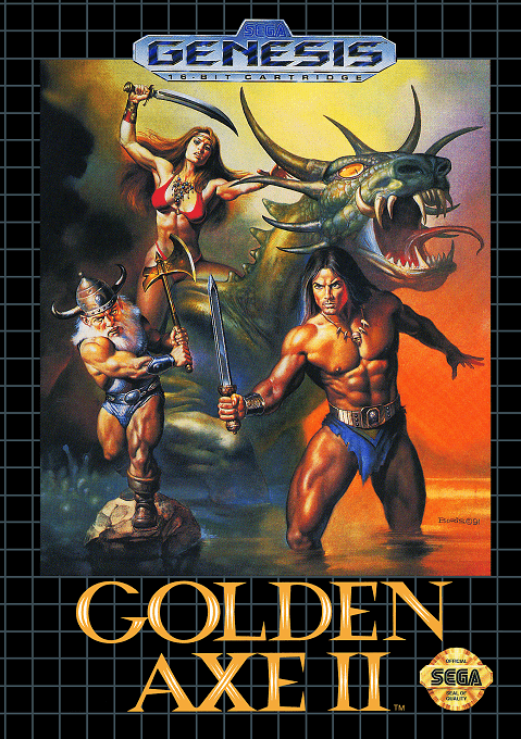 Golden Axe 2 original box art cover