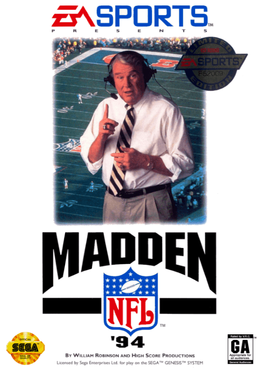 Madden NFL '94 original box art cover