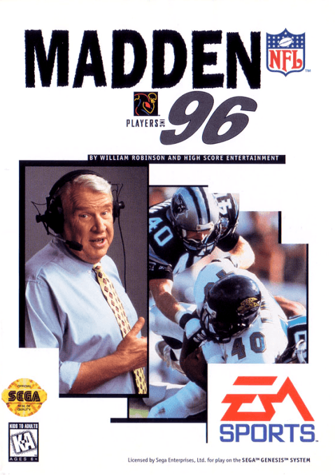 Madden NFL 96 original box art cover