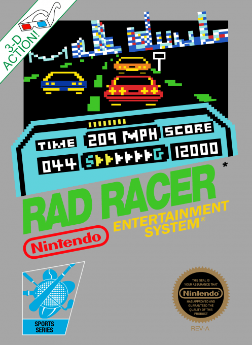 Rad Racer (Europe) original box art cover