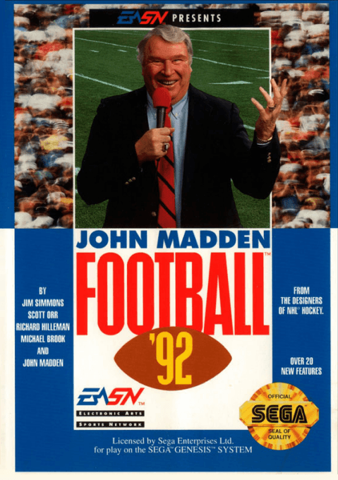 John Madden Football '92 original box art cover