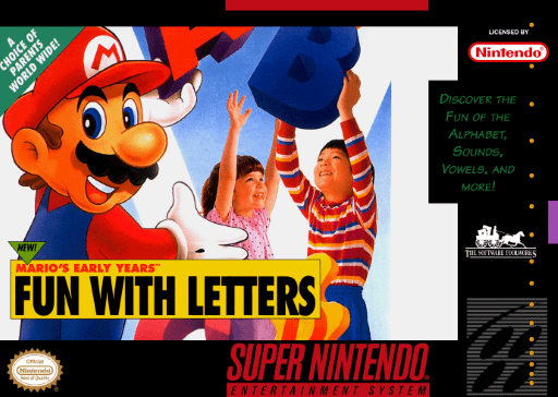 Mario's Early Years - Fun With Letters original box art cover