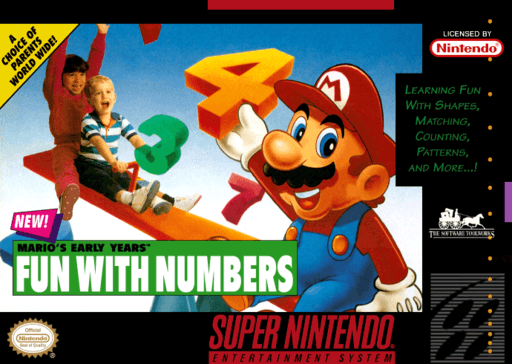 Mario's Early Years - Fun With Numbers original box art cover