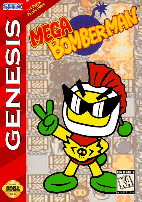 Mega Bomberman original box art cover
