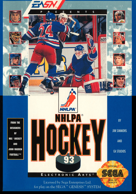 NHLPA Hockey 93 original box art cover