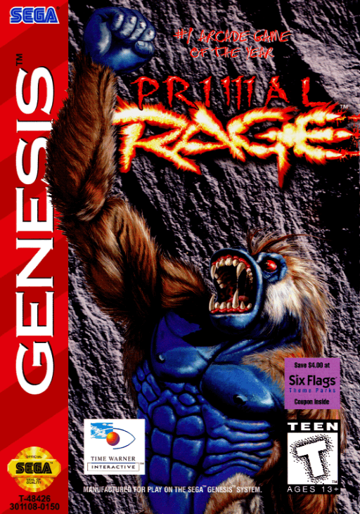 Primal Rage original box art cover
