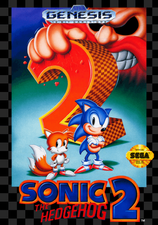 Sonic The Hedgehog 2 original box art cover