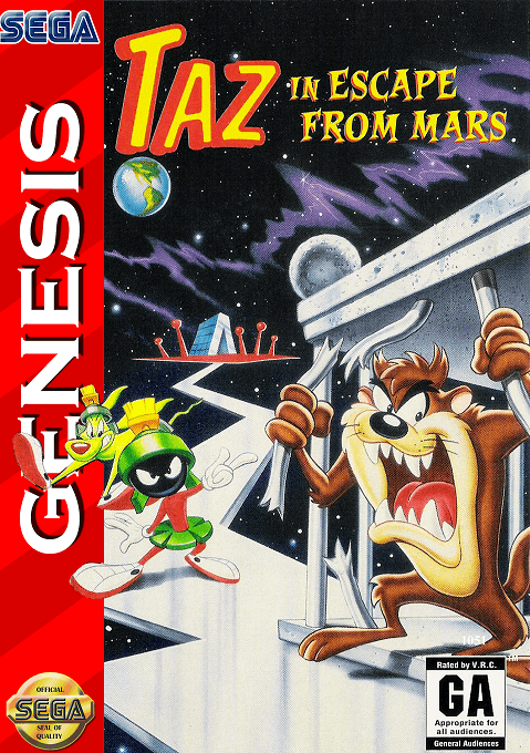 Taz in Escape from Mars original box art cover